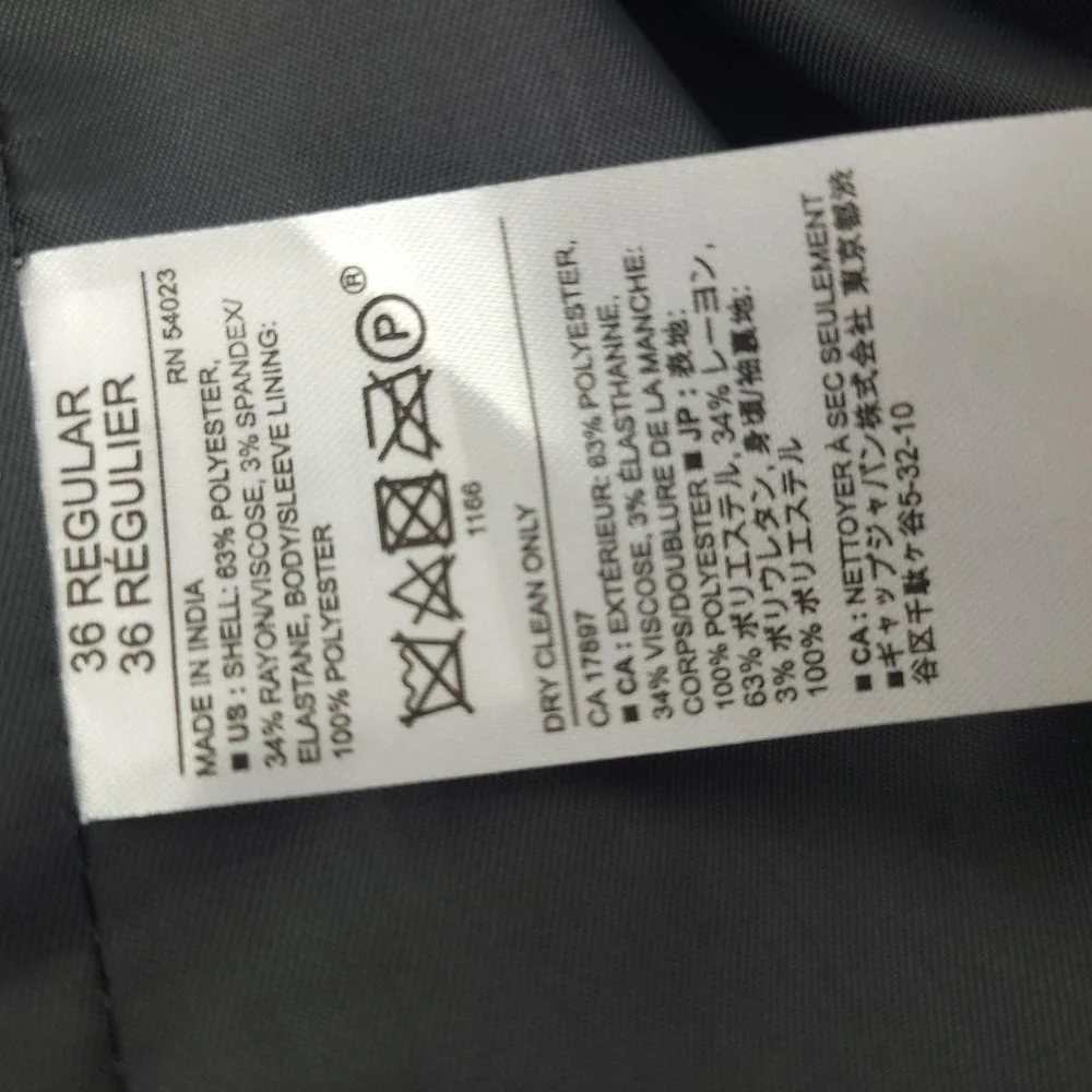 Banana Republic Suit Jacket Mens 36 Gray Check Extra Slim Fit Stretch Blazer